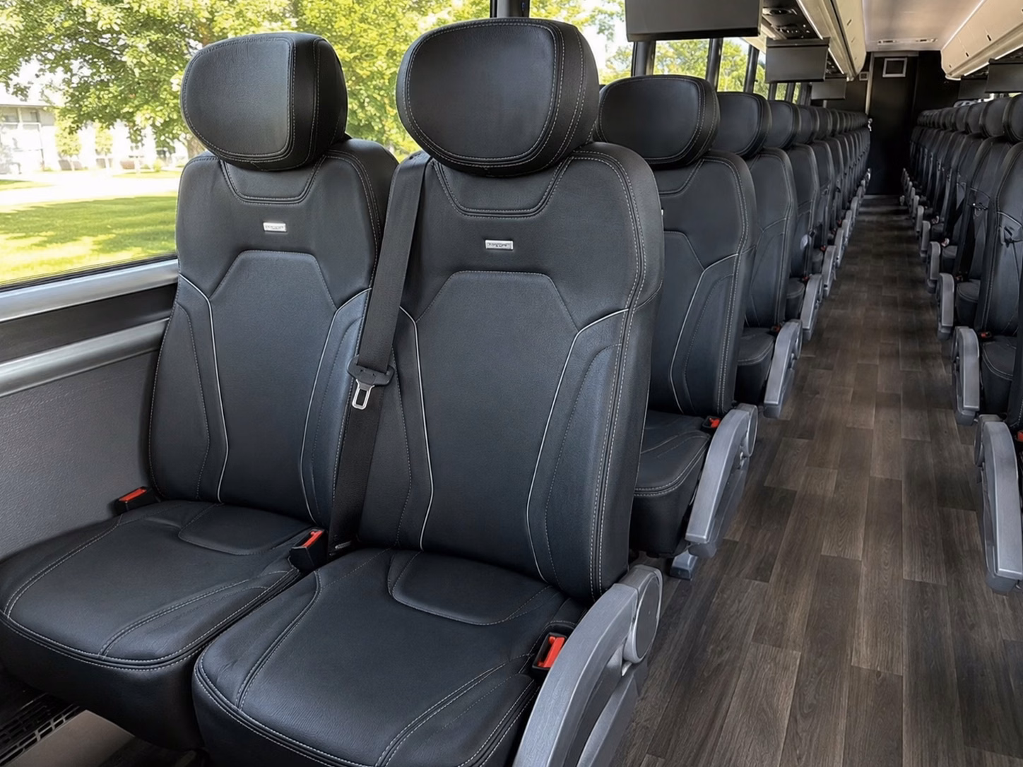fishers charter bus rental interior
